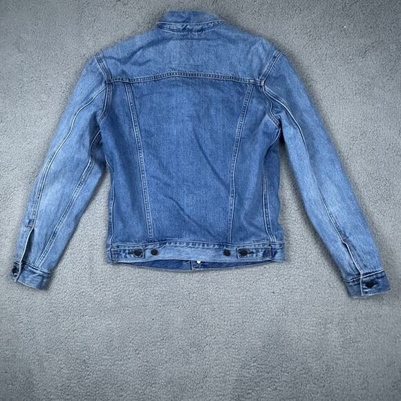 Levis Strauss & Co. Mens Trucker Jacket Size M Blue Hawaiian Style Liner Rare - Picture 5 of 14